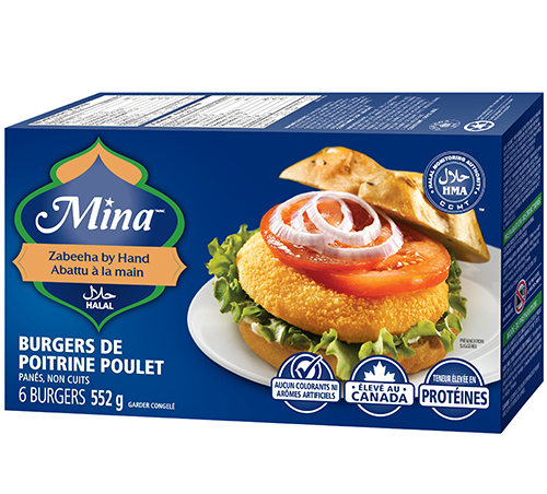 Burgers de poitrine poulet
