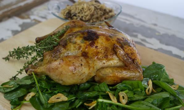 Poulet aux Fines Herbes avec Sauce au Beurre Noisette