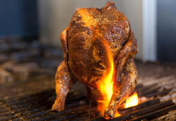 Jerk Spiced Root Beer Can Chicken