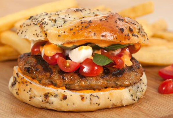 Three Cheese and Pepper Chicken Burger