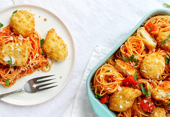 Chicken Nugget Pasta Casserole