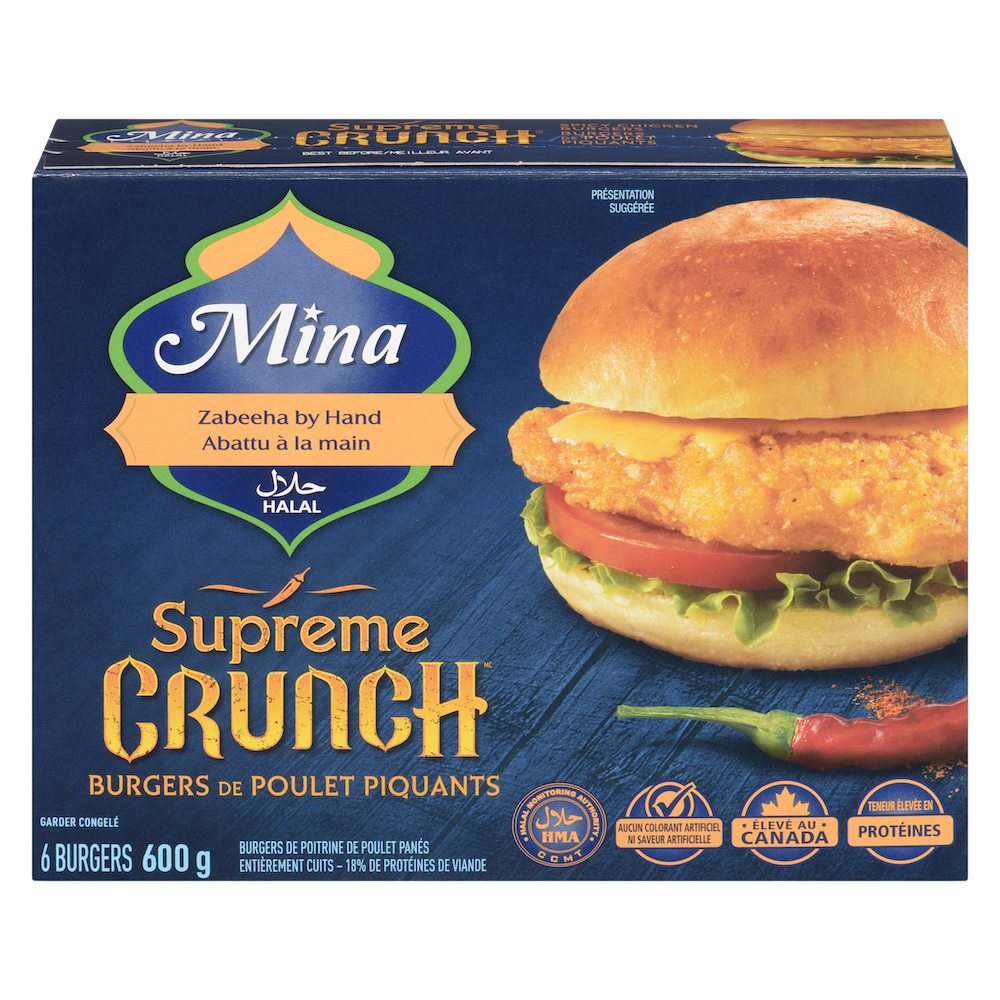 Burgers de poulet piquants halal Supreme Crunch